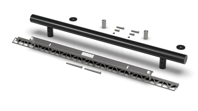 TileWare - Straight Grab Bar Victoria Series ADA Matte Black with Contemporary Caps 24"