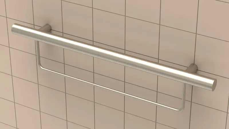 TileWare - Combination Straight Grab Bar Victoria Series ADA Brushed Nickel Contemporary 24"