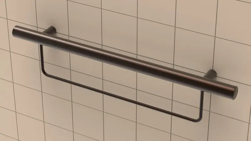 TileWare - Combination Straight Grab Bar Victoria Series ADA Oil Rub Bronze Traditional 24"