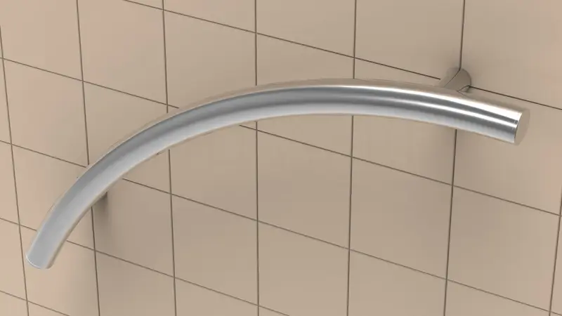 TileWare - Curved Grab Bar Victoria Series ADA Polished Chrome Contemporary 24"