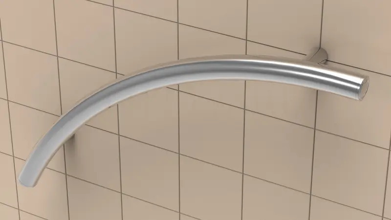 TileWare - Curved Grab Bar Victoria Series ADA Polished Chrome Traditional 24"