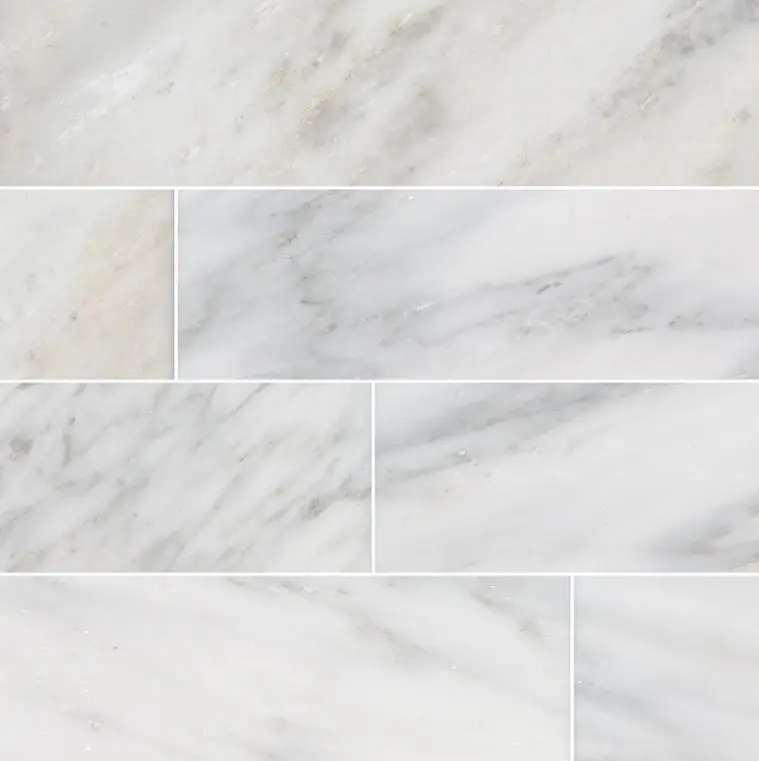 MSI Surfaces Floor Tiles Arabescato Carrara White-Cool Polished 6" x 24"