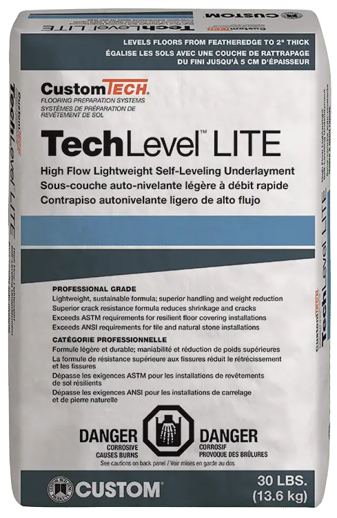 Custom Building Products - Self-Leveling Underlayment TechLevel Lite - 13 mm 30 lb
