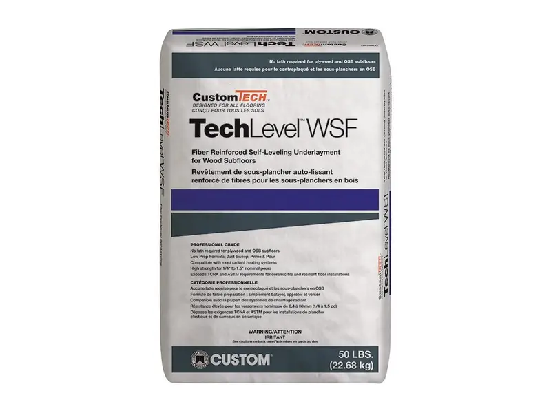 CustomTech - Self-Leveling Underlayment for Wood Subfloors Fiber Reinforced TechLevel WSF 50 lb