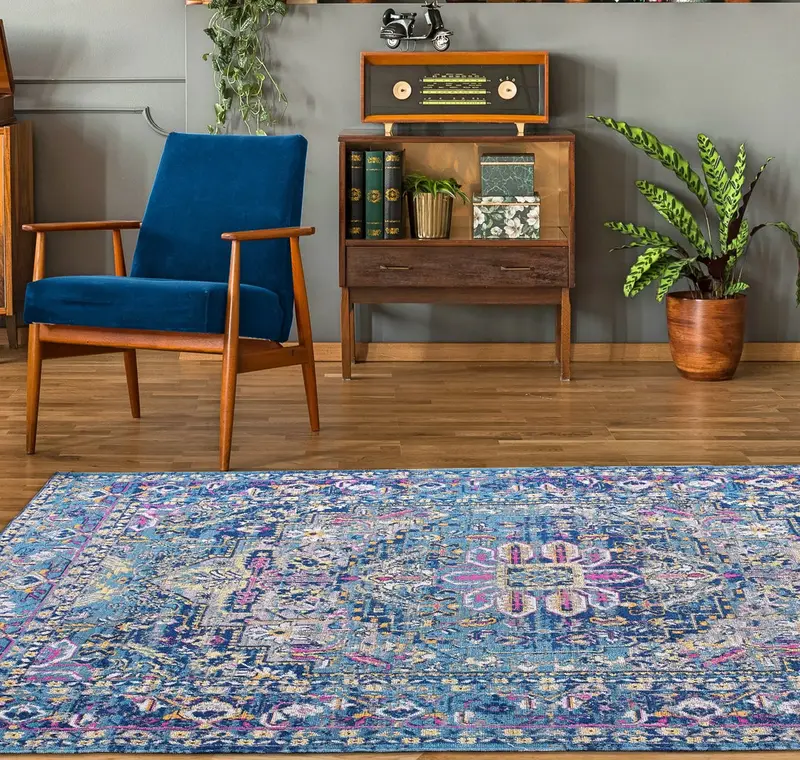 Ladole Rugs Timeless Collection Rowen Beautiful Blue Traditional Outdoor Runner – 1'10" x 2'11"
