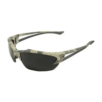 Wolf Peak Tinted Safety Glasses Khor with Polarized Smoke Lenses Forest Camouflage