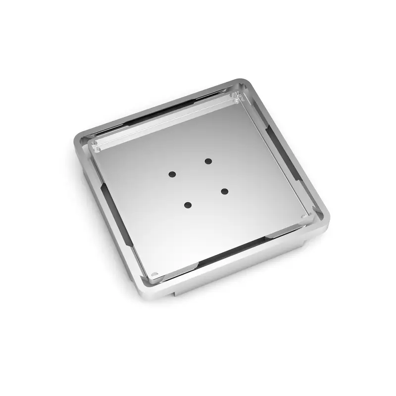 Wedi - Fundo Tileable Cover Plate For 3/8" tile - Stainless steel - 3 3/4" x 3 3/4"