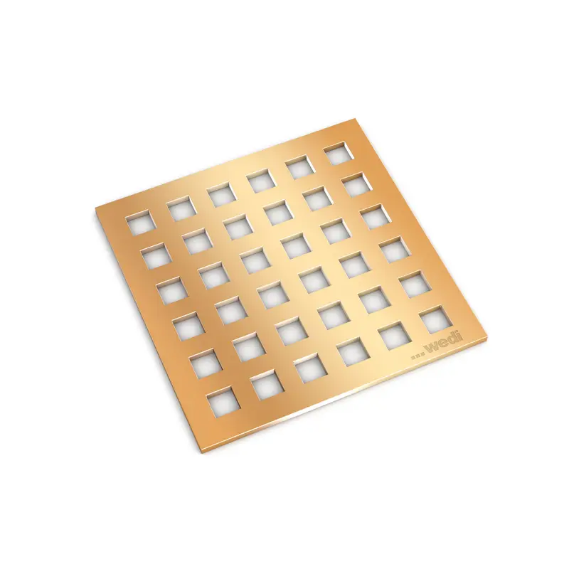 Wedi - Fundo Gold Drain Cover Set - 4" x 4"
