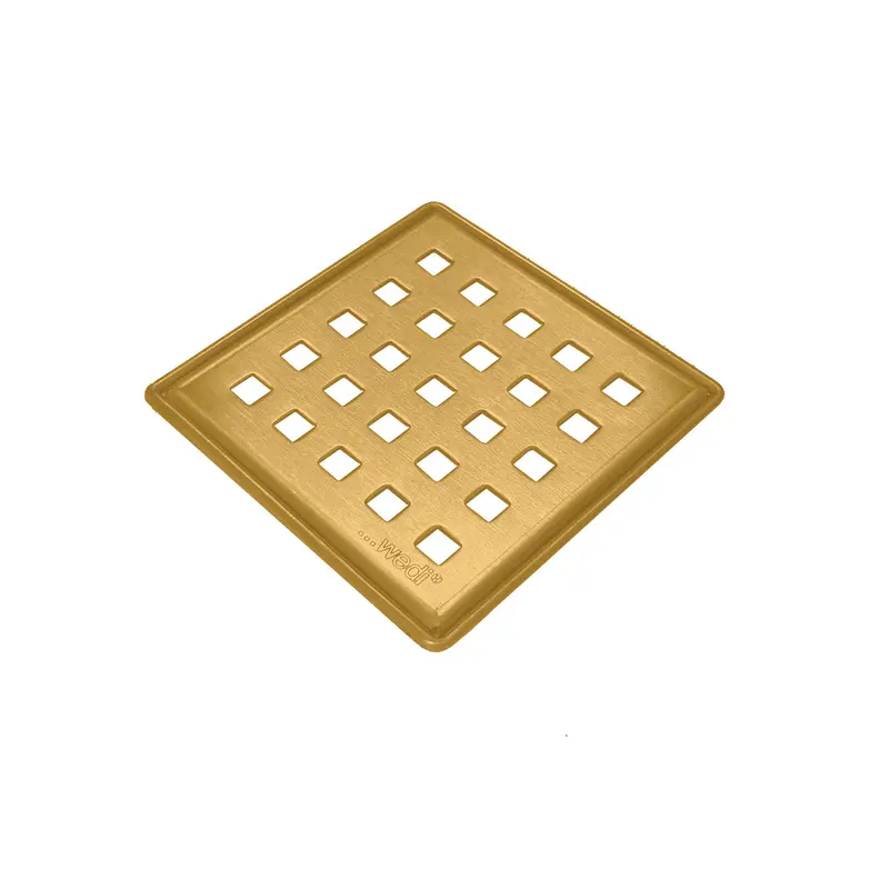 Wedi - Drain Grate S-DRY DCG Stainless Steel Brushed/Buffed Gold 3-3/4" x 3-3/4"