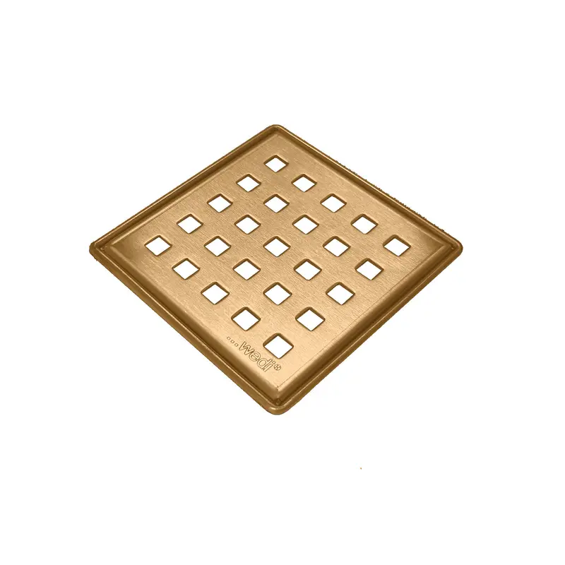 Wedi - Drain Grate S-DRY DCB Stainless Steel Brushed/Buffed Brass 3-3/4" x 3-3/4"