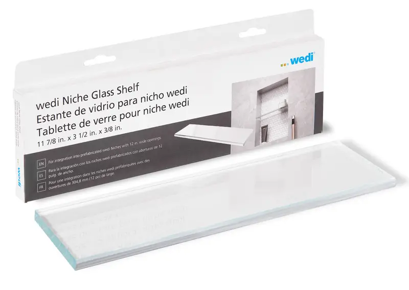 Wedi - Niche Shower Shelf  Glass 11-7/8" x 3-1/2" x 3/8"