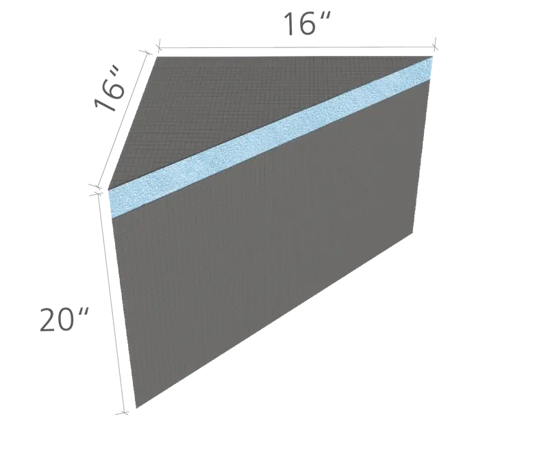 Wedi - Fundo Triangle Shower Corner Bench Kit 16" x 16" - 20"