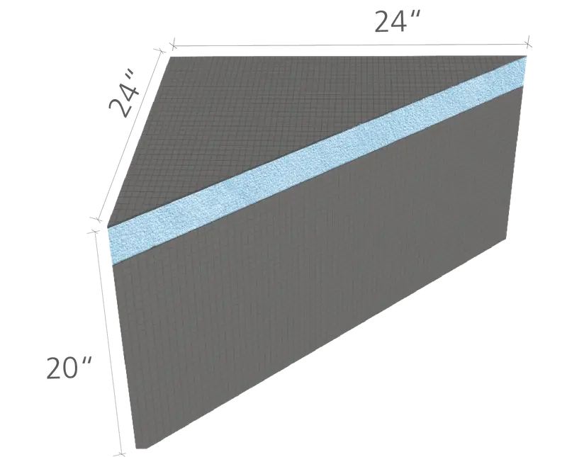 Wedi - Fundo Triangle Shower Corner Bench Kit 24" x 24" - 20"