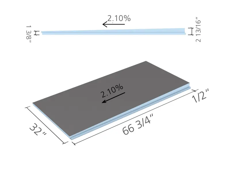 Wedi - Linear Shower Drain Module Extension Fundo 32" x 66-3/4"