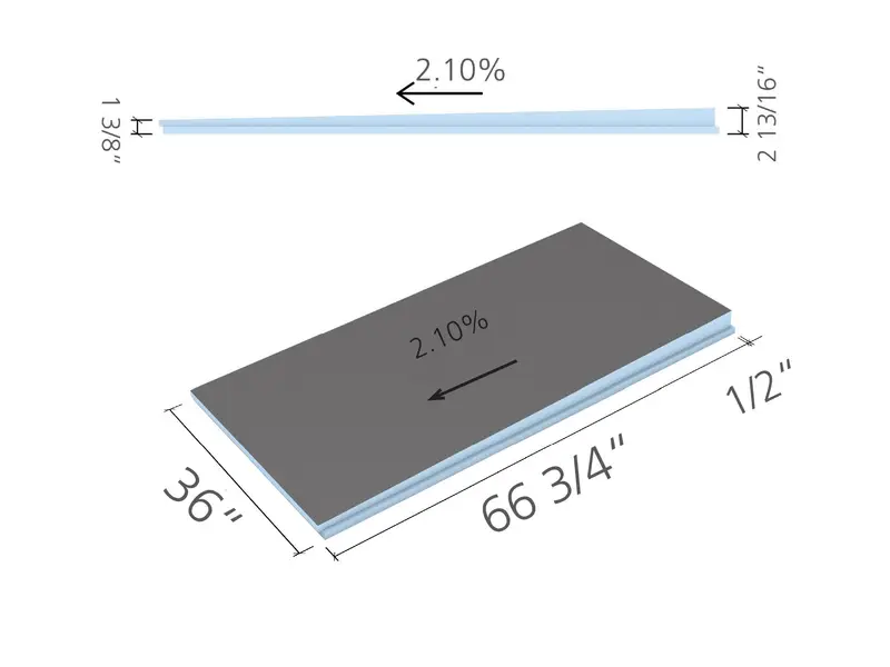 Wedi - Linear Shower Drain Module Extension Fundo 36" x 66-3/4"