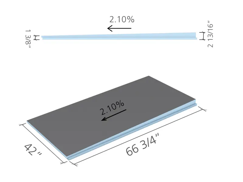 Wedi - Linear Shower Drain Module Extension Fundo 42" x 66-3/4"