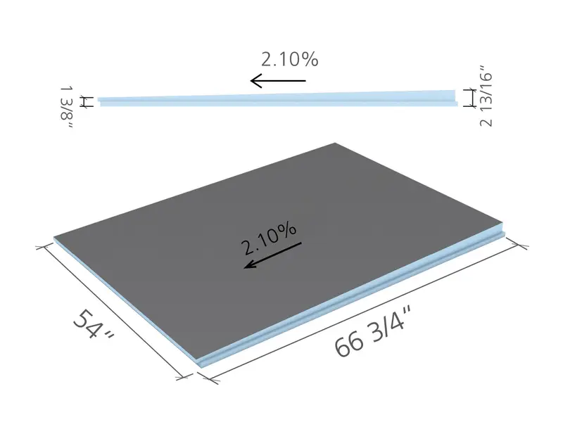 Wedi - Linear Shower Drain Module Extension Fundo 54" x 66-3/4"