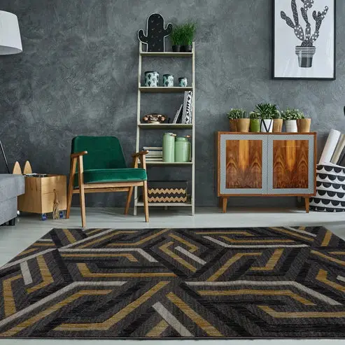 Vincenza Ladole Rugs Lynn Valley Grey Gold Mat – 1'10" x 2'11"
