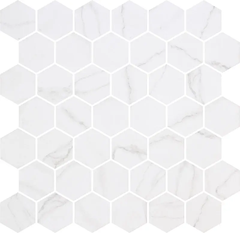 Centura Mosaic Hex XL Ecostone Venato White Matte 12" x 12"