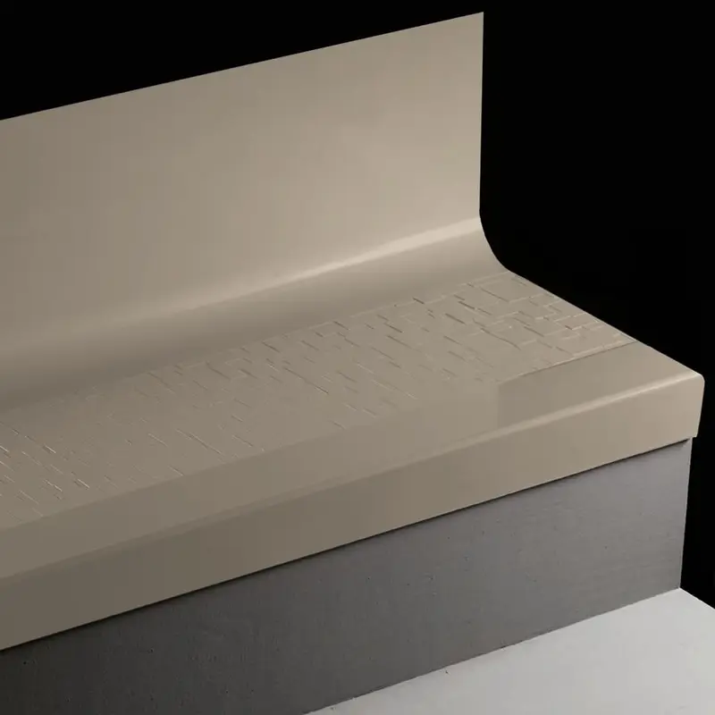 Tarkett - Angle Fit Rubber Stair Tread with Integrated Riser - VICUBTR 121 SQ Cubis #121 Cement with Black Grit Tape Insert 54"