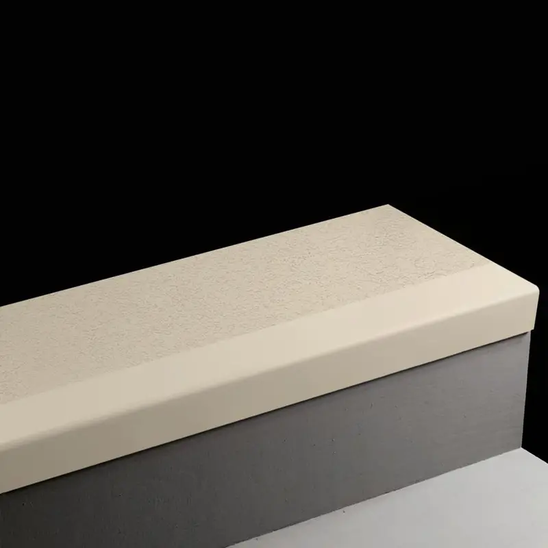 Angle Fit Rubber Stair Tread - VIFRPANT 22 SQ Rice Paper #22 Pearl with Brown Grit Tape Insert 60"
