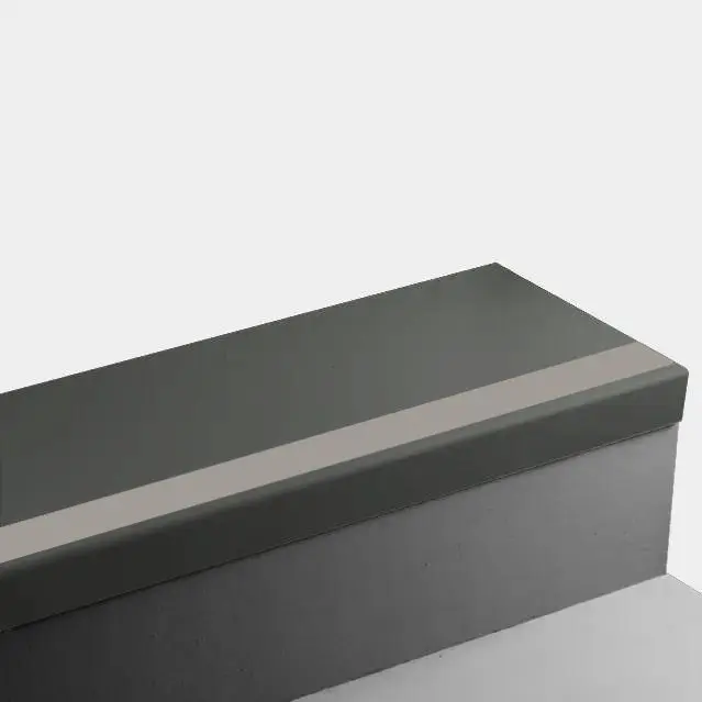 Angle Fit Rubber Stair Tread - VIHMNTDS 20 SQ Hammered (Extended Depth) #20 Charcoal with 55 Silver Grey Rubber Insert 108"