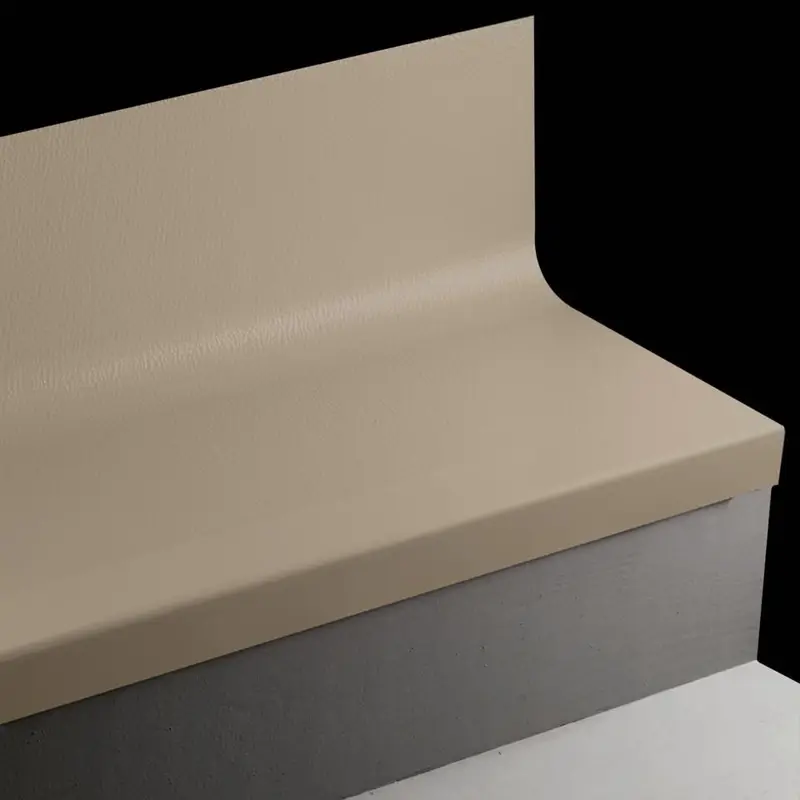 Tarkett - Angle Fit Rubber Stair Tread with Integrated Riser - VIHNTRS 101 SQ Hammered #101 Seaweed with 49 Beige Rubber Insert 108"