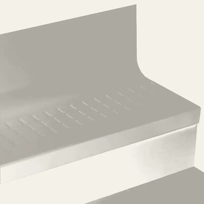 Tarkett - Angle Fit Rubber Stair Tread with Integrated Riser - VIRNSQTR 469 SQ Raised Square #469 Mystify with Brown Grit Tape Insert 42"