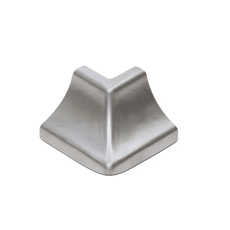 Schluter - ECK-KHK Connector with Radius of 5/16" - Brushed Stainless Steel (V2) 9/16"