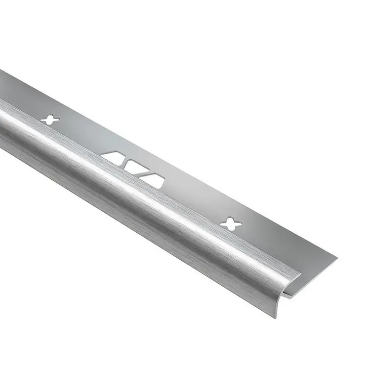 Schluter - VINPRO-RO Bullnose - Aluminum Anodized Brushed Chrome 5/32" (4 mm) x 8' 2-1/2"