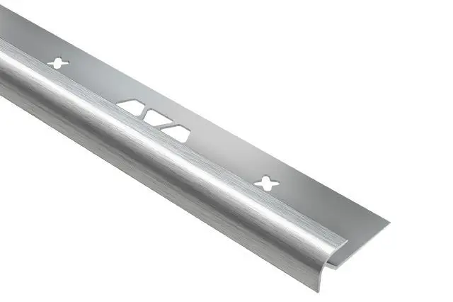 Schluter - VINPRO-RO Bullnose Aluminum Anodized Brushed Chrome 17/64" (6.5 mm) x 8' 2-1/2"