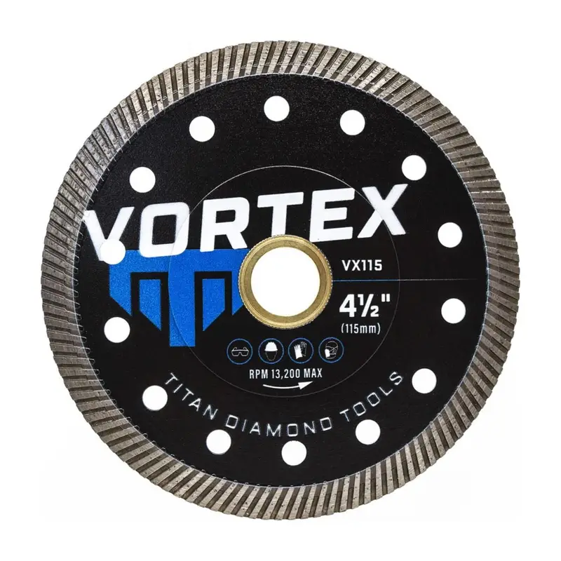 Centura Titan Wet/Dry Diamond Segmented Tile Saw Blade Vortex Turbo 4-1/2"