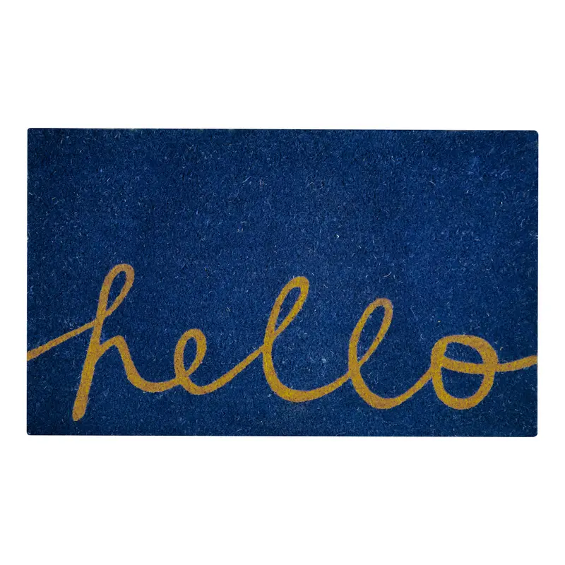MSI Surfaces Entrance Mat "Hello" Coir Blue 18" x 30"