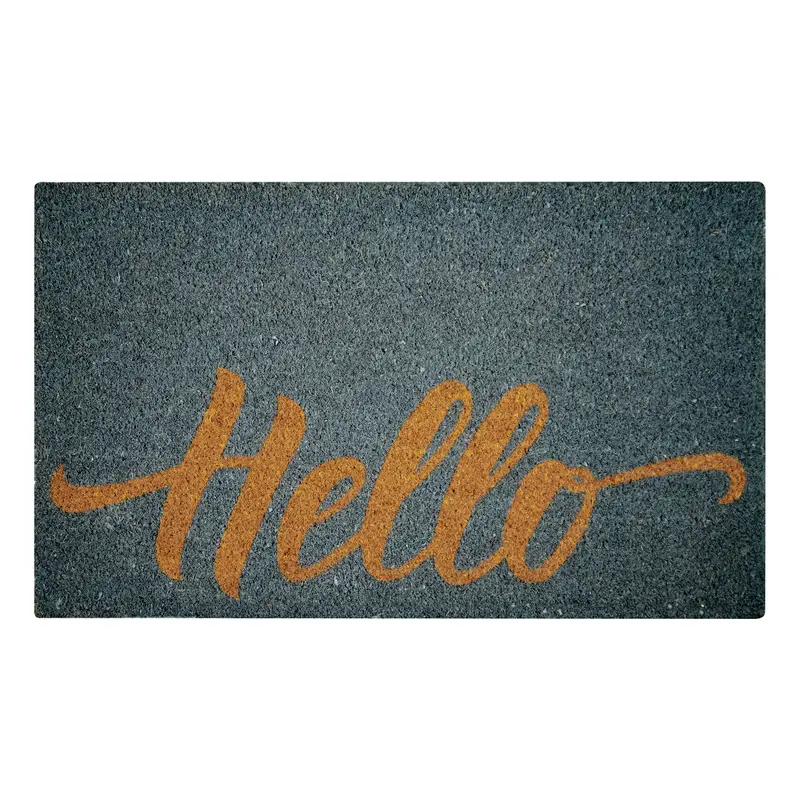 MSI Surfaces Entrance Mat "Hello" Coir Gray 22" x 36"