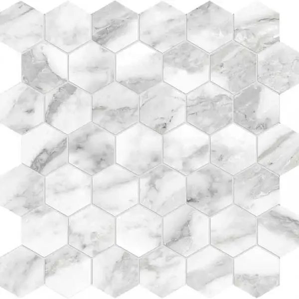 Valencia - Arabescato 2 Hexagon Mosaic Polished