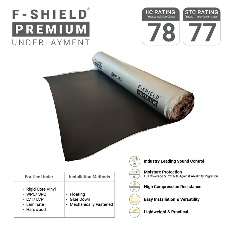 F-Shield Premium Acoustic Underlayment – IIC 78
