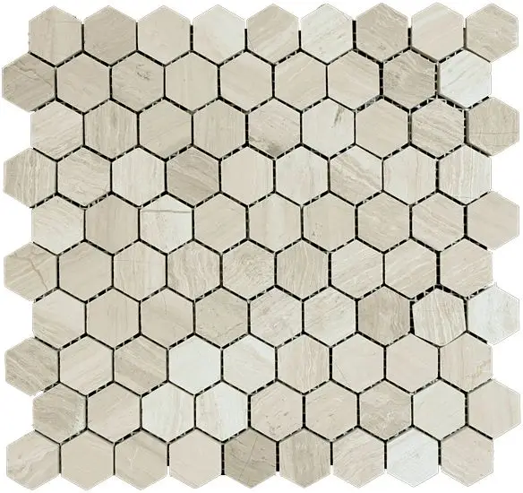 MARBLE Bianco 1" Hexagon Honed