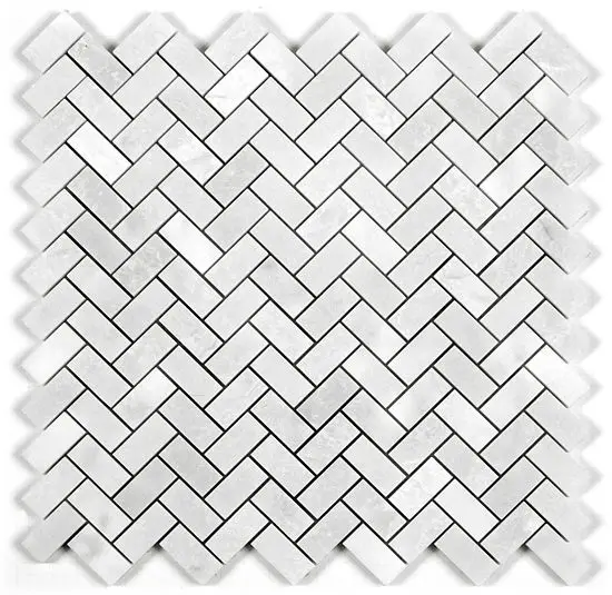 MARBLE Milas Pearl 1" x 3" Herringbone Polished