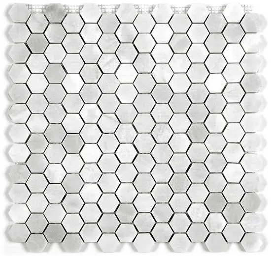 MARBLE Milas Pearl 1" Hexagon Polished