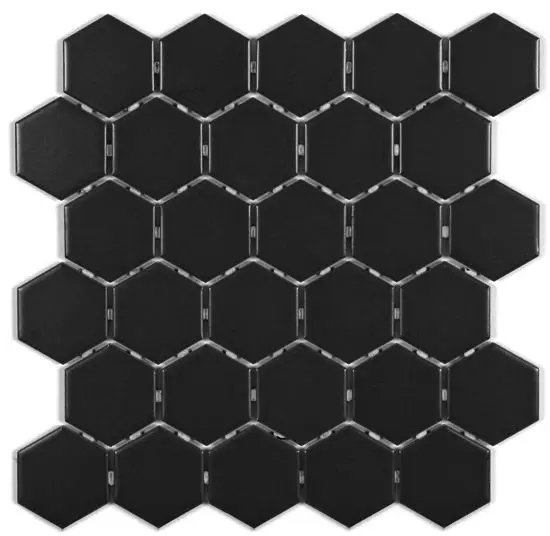 ONTARIO Black 2" Hexagon Matte