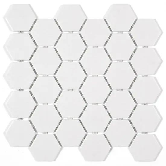 QUEBEC Arctic White 2" Hexagon Unglazed