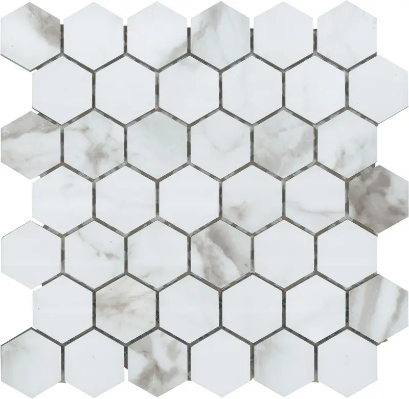 ETERNA Calacatta Grey 2" Hexagon Polished